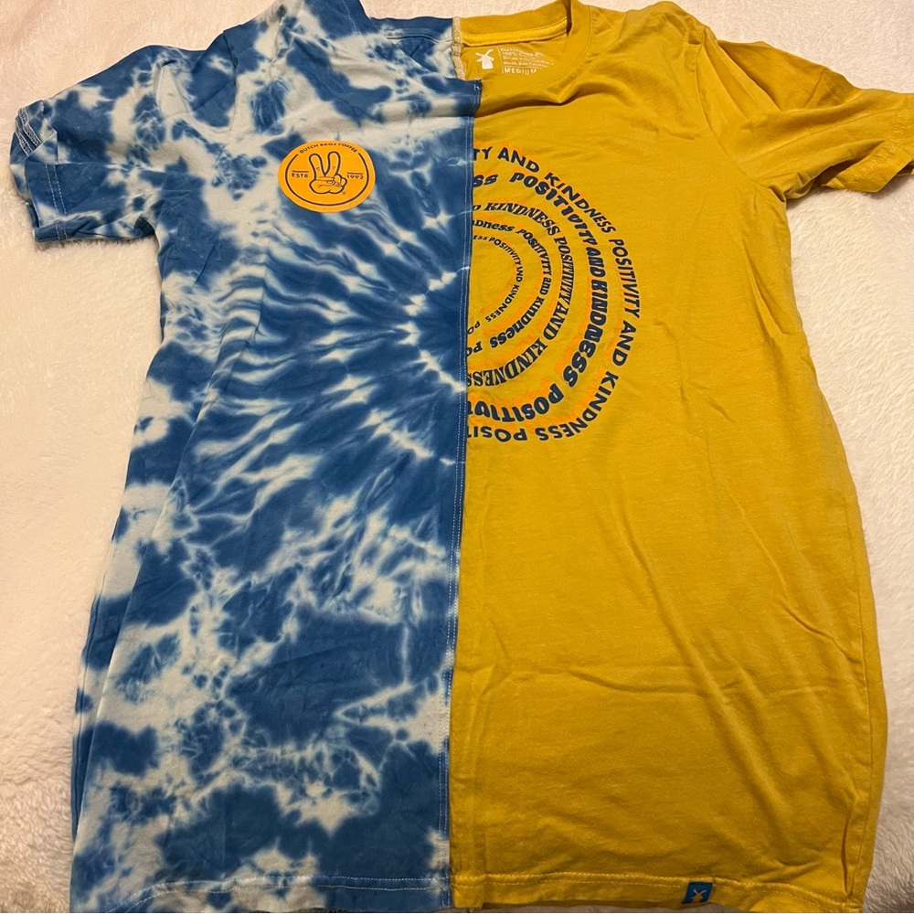 dutch bros split t-shirt tie dye